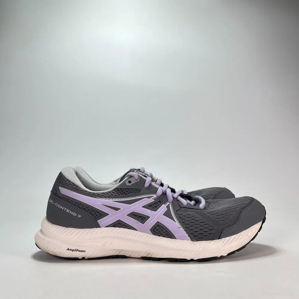 ASICS Gel-Contend 7 Gray Purple Running Shoes Sneakers 1012A911 Women's Size 10
